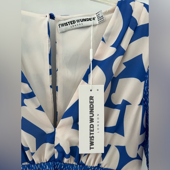 NWT Twisted Wunder abstract blue floral maxi dress - Picture 6 of 8